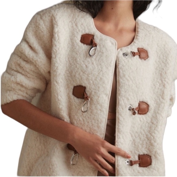 7 For All Mankind Ivory SherpaBoucle Jacket